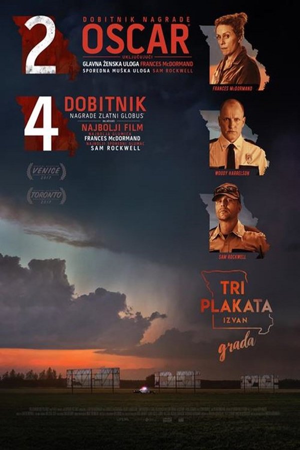 Poster filma ili serije Tri plakata izvan grada (2017)